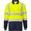 Hi-Vis Contrast Polo Shirt L/S (Barva Orange/Navy, Velikost 4XL)