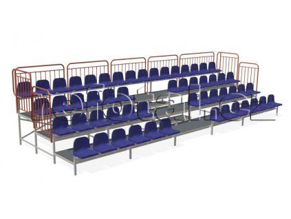 Tribuna stacionární, sedačka plastová