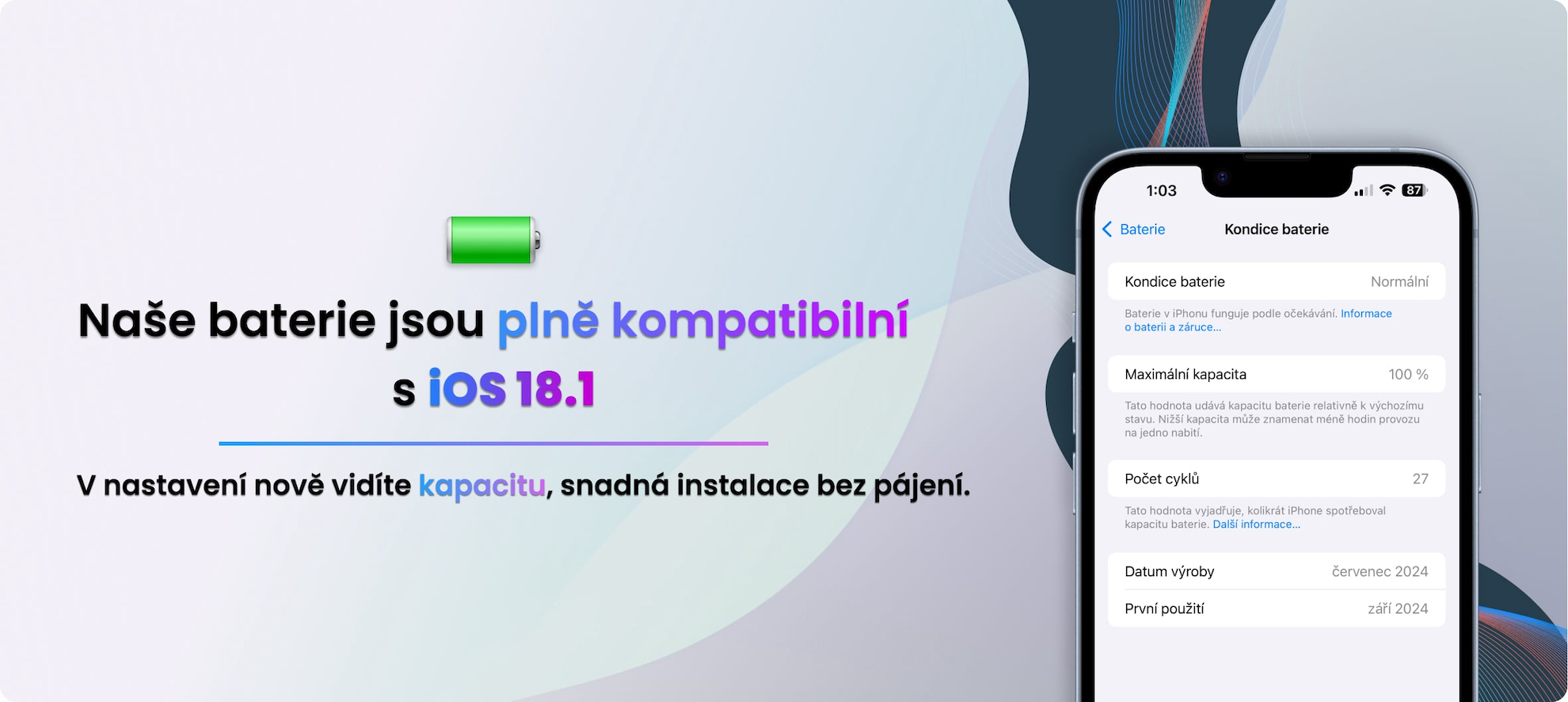 Baterie plně kompatibilní