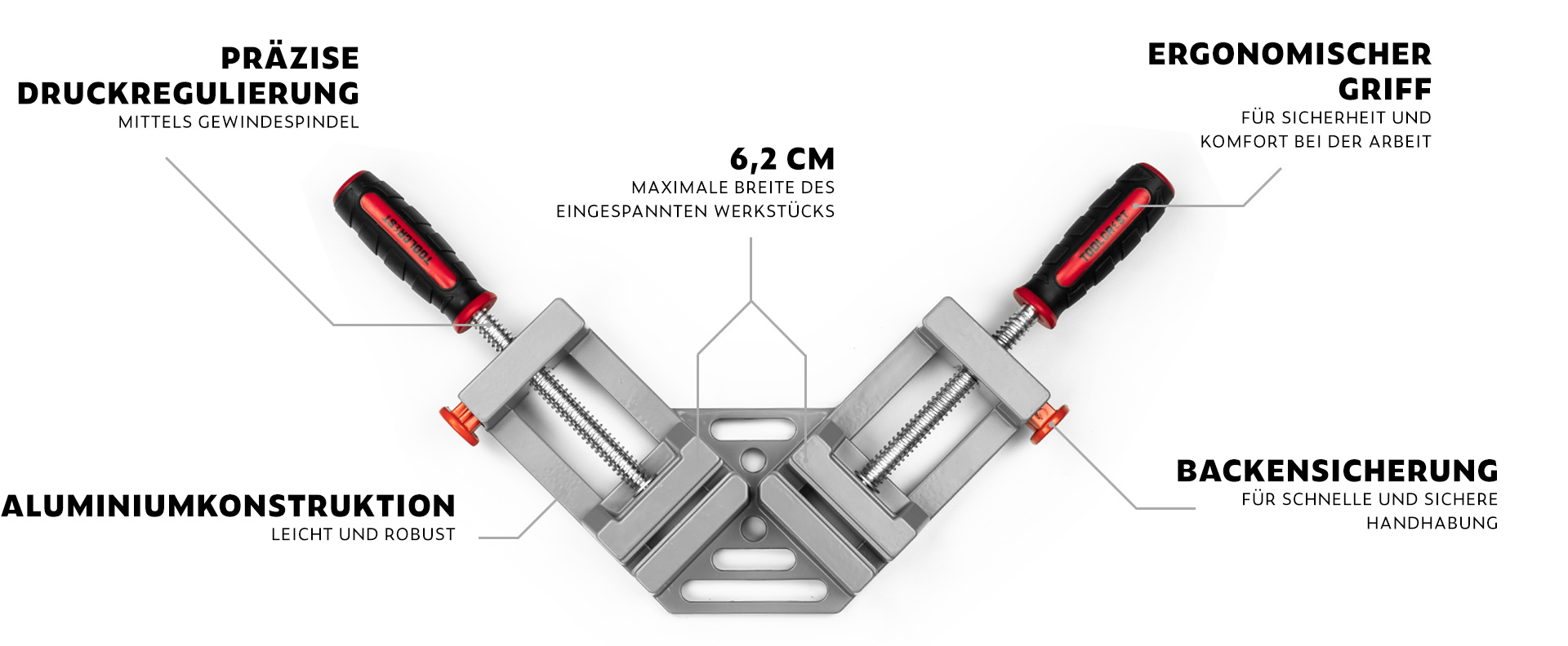 DE---Eckschraubzwinge-TOOLCREST-90°---Spannweite-bis-6,2-cm