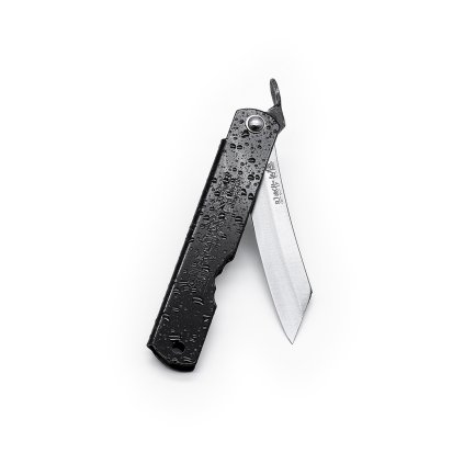 Japanisches Klappmesser NAGAO KANEKOMA Higonokami Warikomi aus blauem Yasuki Aogami Stahl - 75 mm - schwarzer Griff - 1