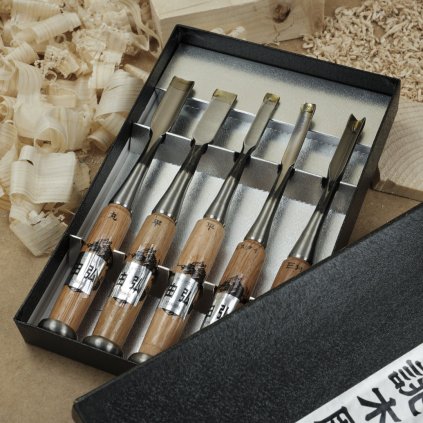 Set - Japanische, handgefertigte Schnitzbeitel YOSHIHIRO - 5 Stück 1