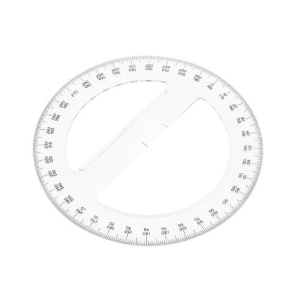 Japanischer Kreiswinkelmesser SHINWA aus klarem Acryl 360° - Durchmesser 150 mm - 1