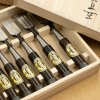 Set - Traditionelle, japanische Stechbeitel IOROI mit Griff aus Ebenholz - 10 Stück 1