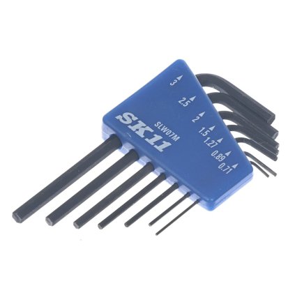 Sada kompaktních imbusových klíčů ve tvaru L SK11 - 7 ks - 0,71-3 mm