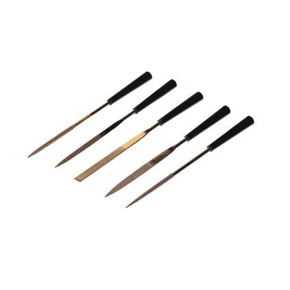 Sada diamantových jehlových pilníků s povlakem TiN - zrnitost #150 - 5 kusů