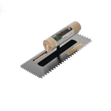 Japonské zubaté hladítko ve tvaru V s výřezy 6 a 9 mm MIDORI KANECHO - 255 mm