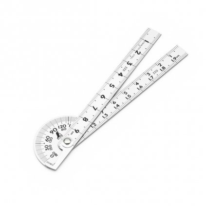 Japonský nerezový úhloměr SHINWA 180° s metrickou stupnicí - 200 mm