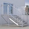 Samonosné venkovní schodiště RUX Premium s podestou - rozměry 1 x 2,5 x 1,5 m