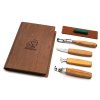 Řezbářská sada k výrobě lžic BEAVERCRAFT - 4 kusy5907 regals beavercraft S19 spoon carving set of 4 tools in a book case 007