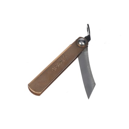 Japanisches Klappmesser NAGAO KANEKOMA Higonokami Warikomi aus Kohlenstoffstahl SK5 - 35 mm - blaues Etui - 1