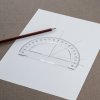 Japanischer halbkreisförmiger Winkelmesser SHINWA aus klarem Acryl 180° - Durchmesser 150 mm - 2