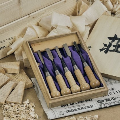 SEIGEN SAKU SOU kézzel készített japán faragóvéső-készlet hegedűkészítéshez (5 db)