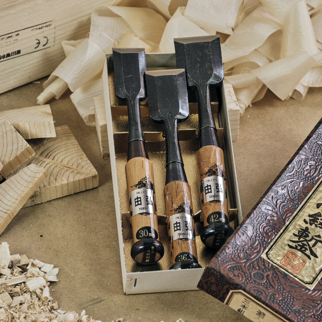 YOSHIHIRO Oire kézzel készített japán asztalosvéső-készlet (3 db)