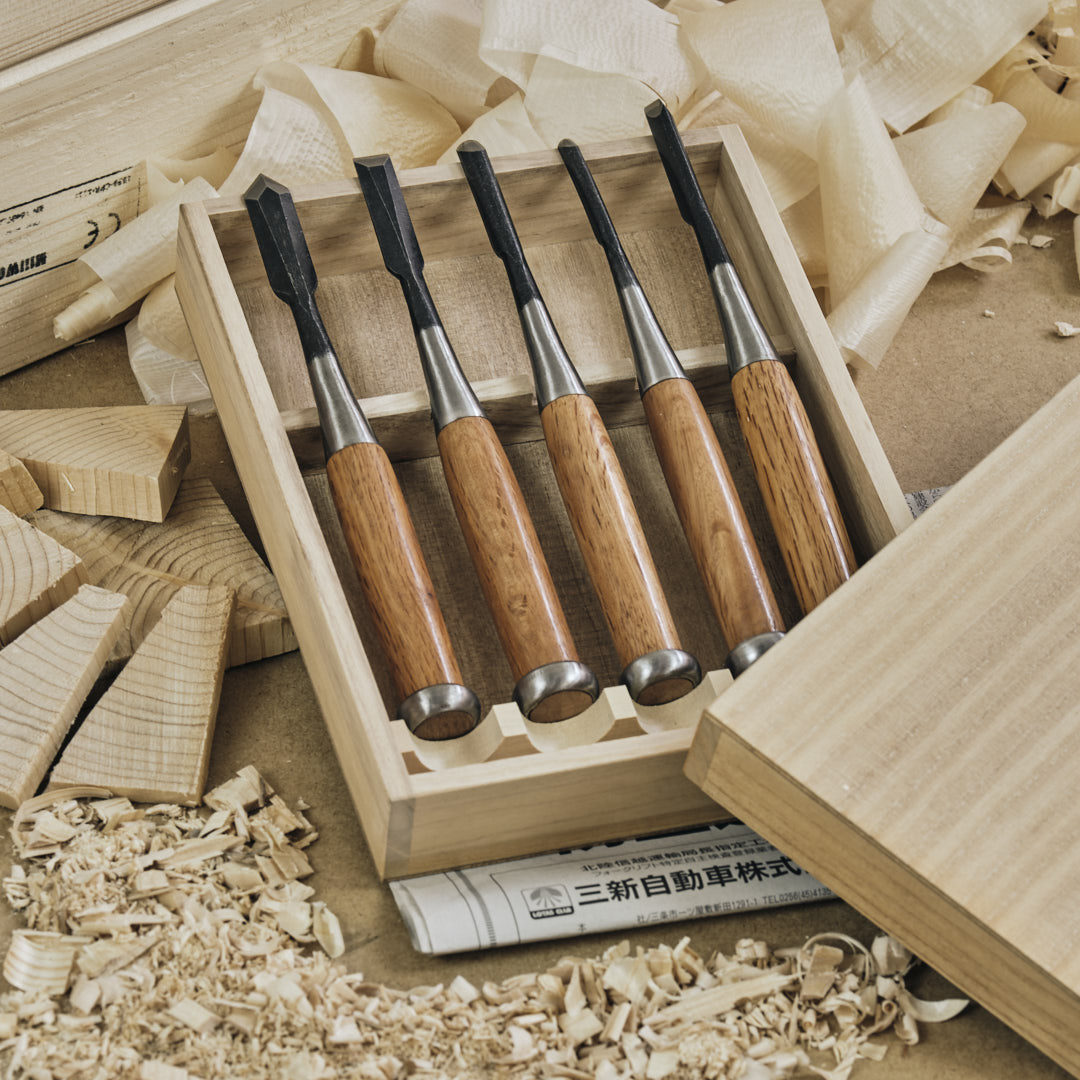 SEIGEN SAKU kézzel készített japán faragóvéső-készlet (5 db)