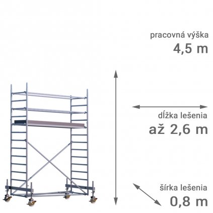 pojazdne lesenie rux mobilo 800 vyska 4 5