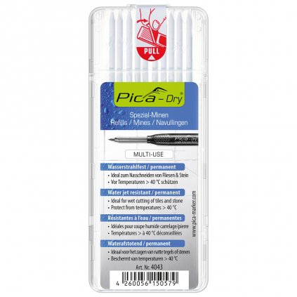 Vodoodolná náplň do ceruzky Pica Dry biela 1