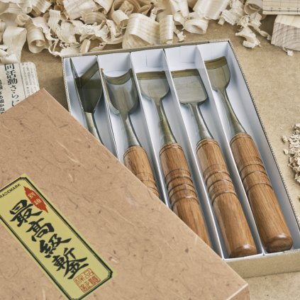 Sada japonských ručne-vyrábaných dlát KORI SAKU na ľadové sochy - 5 kusov