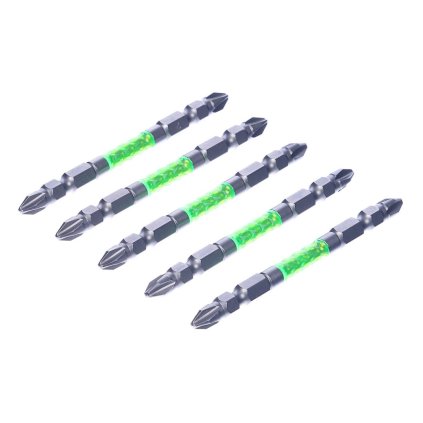 Sada japonských obojstranných skrutkovacích bitov s magnetickým hrotom PH2 SK11 - 5 ks - široké - 85 mm