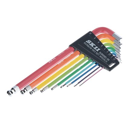 Sada farebných imbusových kľúčov s guľovým koncom SK11 - 9 ks