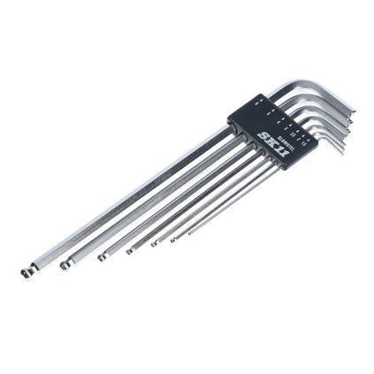 Sada chromovaných dlhých imbusových kľúčov s guľovým koncom SK11 - 7ks - 185 mm - SLBW07EL