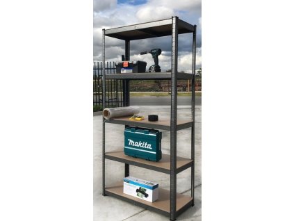 501 9 regal 1800x900x450 mm lakovany 5 policovy nosnost 875 kg cerny