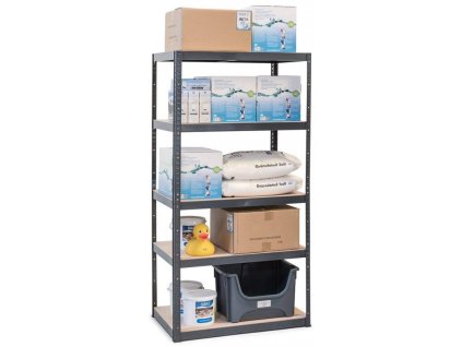 11637 1 regal 2000x1200x400 mm lakovany 5 policovy nosnost 875 kg cerny