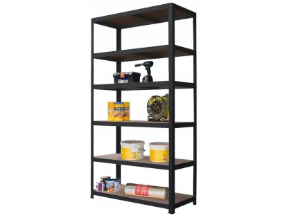 13090 regal 2200x1000x400 mm lakovany 6 policovy nosnost 1050 kg cerny