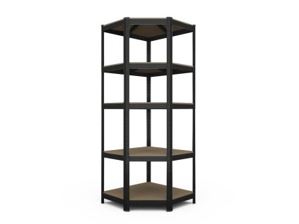 11670 4 rohovy regal 1800x700x450x355 mm lakovany 5 policovy nosnost 750 kg cerny