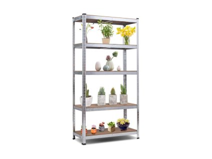Regál 1800x600x300 mm kovový zinkovaný 5-policový, nosnost 875 kg 01