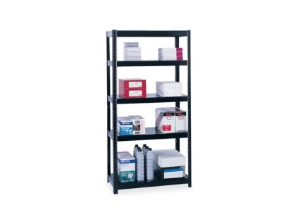 Regál 2000x600x400 mm lakovaný 5-policový, nosnost 875 kg - ČERNÝ 01