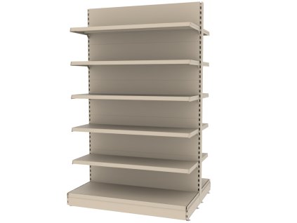 Regal sklepowy MAGO gondola H 210 cm L 128 cm modul bazowy kremowy MPP000722