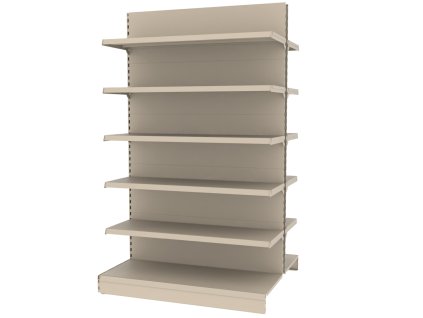 Regal sklepowy MAGO gondola H 210 cm L 126.5 cm modul dostawny kremowy MPP000719 3