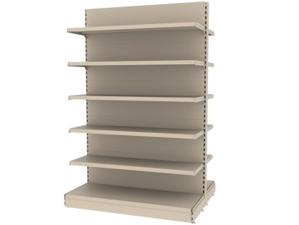 Regal sklepowy MAGO gondola H 210 cm L 136 cm modul bazowy kremowy MPP000728