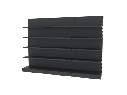 Regal sklepowy przyscienny MAGO H 210 cm L 303 cm grafitowy MPP001516