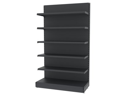 Regal sklepowy MAGO szczytowy H 210 cm L 128 cm grafitowy MPP000744