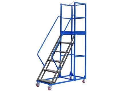 Skladový žebřík pojízdný STANDARD H-150 cm 6 schodů