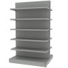 Regal sklepowy MAGO gondola H 210 cm L 128 cm modul bazowy jasny szary MPP00721