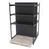 Regal sklepowy wzmacniany gondola do palety Mago H 210 cm L 128 cm G 128 cm modul bazowy grafitowy mpp001065 7