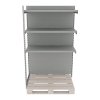 Regal sklepowy wzmacniany gondola do palety Mago H 210 cm L 1265 cm G 128 cm modul dostawny jasny szary MPP001069 2