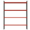 regal magazynowy z 4 polkami metalowy do piwnic garazy warsztatow magazynkow z ram i trawersow czerwono grafitowy latwy w montazu najwyzejszej jakosci Mega M 240x267x50 4 1024x1024