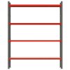 regal magazynowy 4 polkowy metalowy nowoczesny design solidne wykonczenie udzwig 300kg czerwono grafitowe do uzytku profesjonalnego i domowego Mega M 240x267x40 4 1024x1024