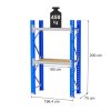 Regal magazynowy 2 polkowy MGL MAGO HX H 200 cm L 196.4 cm G 75 cm 450 kg modul bazowy niebiesko szary MPP001037 1