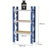 Regal magazynowy 3 polkowy MGL MAGO HX H 300 cm L 196.4 cm G 75 cm 450 kg modul bazowy niebiesko szary MPP000495 1