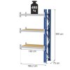 Regal magazynowy 3 polkowy MGL MAGO HX H 300 cm L 188.2 cm G 75 cm 450 kg modul dostawny niebiesko szary MPP000497 2