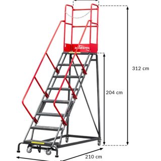 Mobilní plošina pro našeho zákazníka. Kvalitní kovová konstrukce s kvalitním nástřikem. Robustní a bezpečné řešení do...