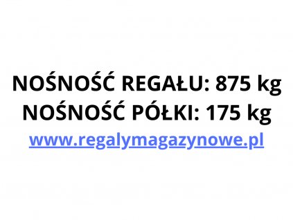 nošnošč regalu 875 kg