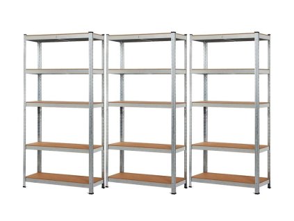 PROMOCJA - Pakiet: 3x Regał 180x90x60 cm metalowy ocynkowany, 5-półkowy, nośność 875 kg