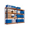 Regál 1800x1200x400 mm PROFESIONÁLNÍ lakovaný 4-policový, nosnost 1600 kg - MODRO-ORANŽOVÝ 07