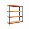 Regál 1800x1200x800 mm PROFESIONÁLNÍ lakovaný 4-policový, nosnost 1600 kg - MODRO-ORANŽOVÝ 02
